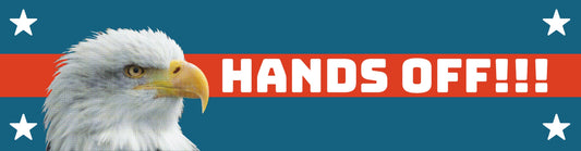 Medium size for bumper, shirt, front door.  9”X2.35” vinyl sticker! This thing looks pretty cool, and it’ll last forever.  Basic, sure, and bold.